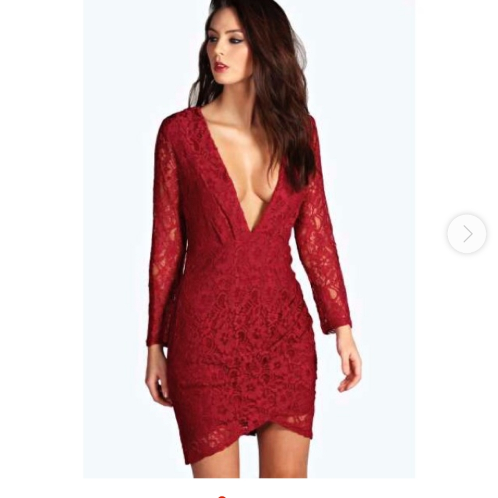 Brand new! Boohoo Katie eyelash lace wrap dress